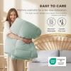 imageBedsure Comforter Duvet Insert  Quilted Comforters Queen Size All Season Duvet GentleSoft Down Alternative Bedding with 8 Tabs Gifts for WomenMen White Queen 88 x 88 InchesSage Green