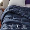 imageBedsure Comforter Duvet Insert  Quilted Comforters Queen Size All Season Duvet GentleSoft Down Alternative Bedding with 8 Tabs Gifts for WomenMen White Queen 88 x 88 InchesNavy Blue
