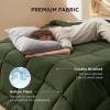imageBedsure Comforter Duvet Insert  Quilted Comforters Queen Size All Season Duvet GentleSoft Down Alternative Bedding with 8 Tabs Gifts for WomenMen White Queen 88 x 88 InchesOlive Green