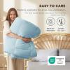 imageBedsure Comforter Duvet Insert  Quilted Comforters Queen Size All Season Duvet GentleSoft Down Alternative Bedding with 8 Tabs Gifts for WomenMen White Queen 88 x 88 InchesLight Spa Blue