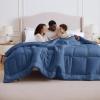 imageBedsure Comforter Duvet Insert  Quilted Comforters Queen Size All Season Duvet GentleSoft Down Alternative Bedding with 8 Tabs Gifts for WomenMen White Queen 88 x 88 InchesDark Slate Blue