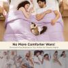imageBedsure Comforter Duvet Insert  Quilted Comforters Queen Size All Season Duvet GentleSoft Down Alternative Bedding with 8 Tabs Gifts for WomenMen White Queen 88 x 88 InchesLight Purple