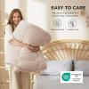 imageBedsure Comforter Duvet Insert  Quilted Comforters Queen Size All Season Duvet GentleSoft Down Alternative Bedding with 8 Tabs Gifts for WomenMen White Queen 88 x 88 InchesBeige