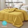 imageBedsure Comforter Duvet Insert  Quilted Comforters Queen Size All Season Duvet GentleSoft Down Alternative Bedding with 8 Tabs Gifts for WomenMen White Queen 88 x 88 InchesMustard Yellow