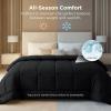 imageBedsure Comforter Duvet Insert  Quilted Comforters Queen Size All Season Duvet GentleSoft Down Alternative Bedding with 8 Tabs Gifts for WomenMen White Queen 88 x 88 InchesBlack