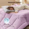 imageBedsure Comforter Duvet Insert  Quilted Comforters Queen Size All Season Duvet GentleSoft Down Alternative Bedding with 8 Tabs Gifts for WomenMen White Queen 88 x 88 InchesLight Purple