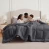 imageBedsure Comforter Duvet Insert  Quilted Comforters Queen Size All Season Duvet GentleSoft Down Alternative Bedding with 8 Tabs Gifts for WomenMen White Queen 88 x 88 InchesGrey