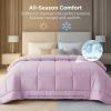 imageBedsure Comforter Duvet Insert  Quilted Comforters Queen Size All Season Duvet GentleSoft Down Alternative Bedding with 8 Tabs Gifts for WomenMen White Queen 88 x 88 InchesLight Purple