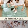 imageBedsure Comforter Duvet Insert  Quilted Comforters Queen Size All Season Duvet GentleSoft Down Alternative Bedding with 8 Tabs Gifts for WomenMen White Queen 88 x 88 InchesSage Green