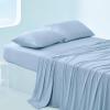 imageBedsure Cooling Sheets Queen Size Cooling Bed Sheets for Hot Sleepers Chill Cool Sheet Deep Pocket Up to 18 Inches Soft amp Breathable Queen Sheet Set 4 Pieces White04  Blue