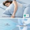 imageBedsure Cooling Sheets Queen Size Cooling Bed Sheets for Hot Sleepers Chill Cool Sheet Deep Pocket Up to 18 Inches Soft amp Breathable Queen Sheet Set 4 Pieces White04  Blue