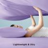 imageBedsure Cooling Sheets Queen Size Cooling Bed Sheets for Hot Sleepers Chill Cool Sheet Deep Pocket Up to 18 Inches Soft amp Breathable Queen Sheet Set 4 Pieces White06  Purple