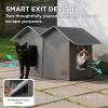 imageBedsure Heated Outdoor Cat HouseExtra Wide Weatherproof and Warming Feral Cat Shelter with Raised Base in Winter Waterproof Insulated Outside Pet Hideout for Stray Kitty 225x125x1325inches GreyPolyester