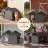 imageBedsure Heated Outdoor Cat HouseExtra Wide Weatherproof and Warming Feral Cat Shelter with Raised Base in Winter Waterproof Insulated Outside Pet Hideout for Stray Kitty 225x125x1325inches GreyPolyester