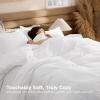imageBedsure Removable Cover with Comforter Duvet Insert Queen  4 Pieces White Prewashed Soft Bedding Set for All Seasons Use Includes 1 Duvet Cover 1 Comforter 2 Pillow ShamsWhite