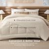 imageBedsure Removable Cover with Comforter Duvet Insert Queen  4 Pieces White Prewashed Soft Bedding Set for All Seasons Use Includes 1 Duvet Cover 1 Comforter 2 Pillow ShamsBeige