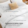 imageBedsure Removable Cover with Comforter Duvet Insert Queen  4 Pieces White Prewashed Soft Bedding Set for All Seasons Use Includes 1 Duvet Cover 1 Comforter 2 Pillow ShamsWhite