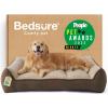 imageBedsure SupportMax XL Pro Orthopedic Dog Beds Large Sized Dog  Extra Thick Supportive Dogs Couch with Waterproof Washable Cover Extra Large Comfort Pet Sofa with Soft Sherpa amp Nonskid Bottom BeigeBrown