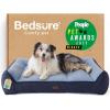 imageBedsure SupportMax XL Pro Orthopedic Dog Beds Large Sized Dog  Extra Thick Supportive Dogs Couch with Waterproof Washable Cover Extra Large Comfort Pet Sofa with Soft Sherpa amp Nonskid Bottom BeigeNavy