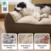 imageBedsure SupportMax XL Pro Orthopedic Dog Beds Large Sized Dog  Extra Thick Supportive Dogs Couch with Waterproof Washable Cover Extra Large Comfort Pet Sofa with Soft Sherpa amp Nonskid Bottom BeigeBrown