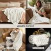 imageBedsure Waffle Couch Throw Blanket  GentleSoft Fleece Cozy Blanket for Sofa Bed Room Decor Super Fluffy Checkered Throw for Women Girls Warm Cute All Season Gift Tan 50x60 InchesWhite