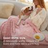 imageBedsure Waffle Couch Throw Blanket  GentleSoft Fleece Cozy Blanket for Sofa Bed Room Decor Super Fluffy Checkered Throw for Women Girls Warm Cute All Season Gift Tan 50x60 InchesLight Pink