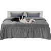 imageBedsure Waterproof Couch Cover for Dogs Washable  Waterproof Blanket for Large Dogs Couch Sofa Bed Cozy Lightweight Furniture Protector for Pet Cat Quick Drying Sandy Tan 52x82INAsh Grey