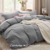 imageBedsure White Duvet Cover Full Size  3 Pieces Prewashed Extra Soft CottonLike Polyester Bedding Set Includes 1 Duvet Cover 80x90 Inches with Zipper Closure amp 2 Pillow Shams Comforter Not Included04  Grey No Comforter