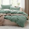 imageBedsure White Duvet Cover Full Size  3 Pieces Prewashed Extra Soft CottonLike Polyester Bedding Set Includes 1 Duvet Cover 80x90 Inches with Zipper Closure amp 2 Pillow Shams Comforter Not Included03  Sage Green No Comforter