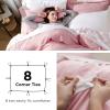 imageBedsure White Duvet Cover Full Size  3 Pieces Prewashed Extra Soft CottonLike Polyester Bedding Set Includes 1 Duvet Cover 80x90 Inches with Zipper Closure amp 2 Pillow Shams Comforter Not Included09  Pink No Comforter