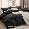 imageBedsure White Duvet Cover Full Size  3 Pieces Prewashed Extra Soft CottonLike Polyester Bedding Set Includes 1 Duvet Cover 80x90 Inches with Zipper Closure amp 2 Pillow Shams Comforter Not Included07  Black No Comforter