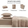 imageBedsure White Duvet Cover Full Size  3 Pieces Prewashed Extra Soft CottonLike Polyester Bedding Set Includes 1 Duvet Cover 80x90 Inches with Zipper Closure amp 2 Pillow Shams Comforter Not Included02  Deep Beige No Comforter