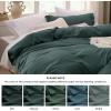 imageBedsure White Duvet Cover Full Size  3 Pieces Prewashed Extra Soft CottonLike Polyester Bedding Set Includes 1 Duvet Cover 80x90 Inches with Zipper Closure amp 2 Pillow Shams Comforter Not Included03  Forest Green No Comforter