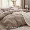 imageBedsure White Duvet Cover Full Size  3 Pieces Prewashed Extra Soft CottonLike Polyester Bedding Set Includes 1 Duvet Cover 80x90 Inches with Zipper Closure amp 2 Pillow Shams Comforter Not Included02  Khaki No Comforter