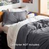 imageBedsure White Duvet Cover Full Size  3 Pieces Prewashed Extra Soft CottonLike Polyester Bedding Set Includes 1 Duvet Cover 80x90 Inches with Zipper Closure amp 2 Pillow Shams Comforter Not Included04  Dark Grey No Comforter