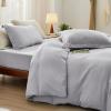 imageBedsure White Duvet Cover Full Size  3 Pieces Prewashed Extra Soft CottonLike Polyester Bedding Set Includes 1 Duvet Cover 80x90 Inches with Zipper Closure amp 2 Pillow Shams Comforter Not Included04  Light Grey No Comforter