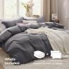 imageBedsure White Duvet Cover Full Size  3 Pieces Prewashed Extra Soft CottonLike Polyester Bedding Set Includes 1 Duvet Cover 80x90 Inches with Zipper Closure amp 2 Pillow Shams Comforter Not Included04  Dark Grey No Comforter