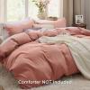 imageBedsure White Duvet Cover Full Size  3 Pieces Prewashed Extra Soft CottonLike Polyester Bedding Set Includes 1 Duvet Cover 80x90 Inches with Zipper Closure amp 2 Pillow Shams Comforter Not Included09  Pink Clay No Comforter