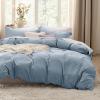 imageBedsure White Duvet Cover Full Size  3 Pieces Prewashed Extra Soft CottonLike Polyester Bedding Set Includes 1 Duvet Cover 80x90 Inches with Zipper Closure amp 2 Pillow Shams Comforter Not Included05  Mineral Blue No Comforter