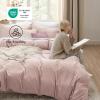 imageBedsure White Duvet Cover Full Size  3 Pieces Prewashed Extra Soft CottonLike Polyester Bedding Set Includes 1 Duvet Cover 80x90 Inches with Zipper Closure amp 2 Pillow Shams Comforter Not Included09  Rose Pink No Comforter