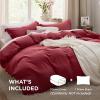 imageBedsure White Duvet Cover Full Size  3 Pieces Prewashed Extra Soft CottonLike Polyester Bedding Set Includes 1 Duvet Cover 80x90 Inches with Zipper Closure amp 2 Pillow Shams Comforter Not Included10  Red No Comforter
