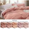 imageBedsure White Duvet Cover Full Size  3 Pieces Prewashed Extra Soft CottonLike Polyester Bedding Set Includes 1 Duvet Cover 80x90 Inches with Zipper Closure amp 2 Pillow Shams Comforter Not Included09  Pink Clay No Comforter