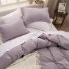 imageBedsure White Duvet Cover Full Size  3 Pieces Prewashed Extra Soft CottonLike Polyester Bedding Set Includes 1 Duvet Cover 80x90 Inches with Zipper Closure amp 2 Pillow Shams Comforter Not Included06  Dusty Purple No Comforter