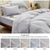 imageBedsure White Duvet Cover Full Size  3 Pieces Prewashed Extra Soft CottonLike Polyester Bedding Set Includes 1 Duvet Cover 80x90 Inches with Zipper Closure amp 2 Pillow Shams Comforter Not Included04  Light Grey No Comforter