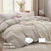imageBedsure White Duvet Cover Full Size  3 Pieces Prewashed Extra Soft CottonLike Polyester Bedding Set Includes 1 Duvet Cover 80x90 Inches with Zipper Closure amp 2 Pillow Shams Comforter Not Included02  Linen No Comforter