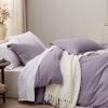imageBedsure White Duvet Cover Full Size  3 Pieces Prewashed Extra Soft CottonLike Polyester Bedding Set Includes 1 Duvet Cover 80x90 Inches with Zipper Closure amp 2 Pillow Shams Comforter Not Included06  Grayish Purple No Comforter