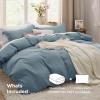 imageBedsure White Duvet Cover Full Size  3 Pieces Prewashed Extra Soft CottonLike Polyester Bedding Set Includes 1 Duvet Cover 80x90 Inches with Zipper Closure amp 2 Pillow Shams Comforter Not Included05  Mineral Blue No Comforter