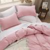 imageBedsure White Duvet Cover Full Size  3 Pieces Prewashed Extra Soft CottonLike Polyester Bedding Set Includes 1 Duvet Cover 80x90 Inches with Zipper Closure amp 2 Pillow Shams Comforter Not Included09  Pink No Comforter