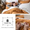 imageBedsure White Duvet Cover Full Size  3 Pieces Prewashed Extra Soft CottonLike Polyester Bedding Set Includes 1 Duvet Cover 80x90 Inches with Zipper Closure amp 2 Pillow Shams Comforter Not Included08  Honey Ginger No Comforter