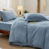 imageBedsure White Duvet Cover Full Size  3 Pieces Prewashed Extra Soft CottonLike Polyester Bedding Set Includes 1 Duvet Cover 80x90 Inches with Zipper Closure amp 2 Pillow Shams Comforter Not Included05  Mineral Blue No Comforter